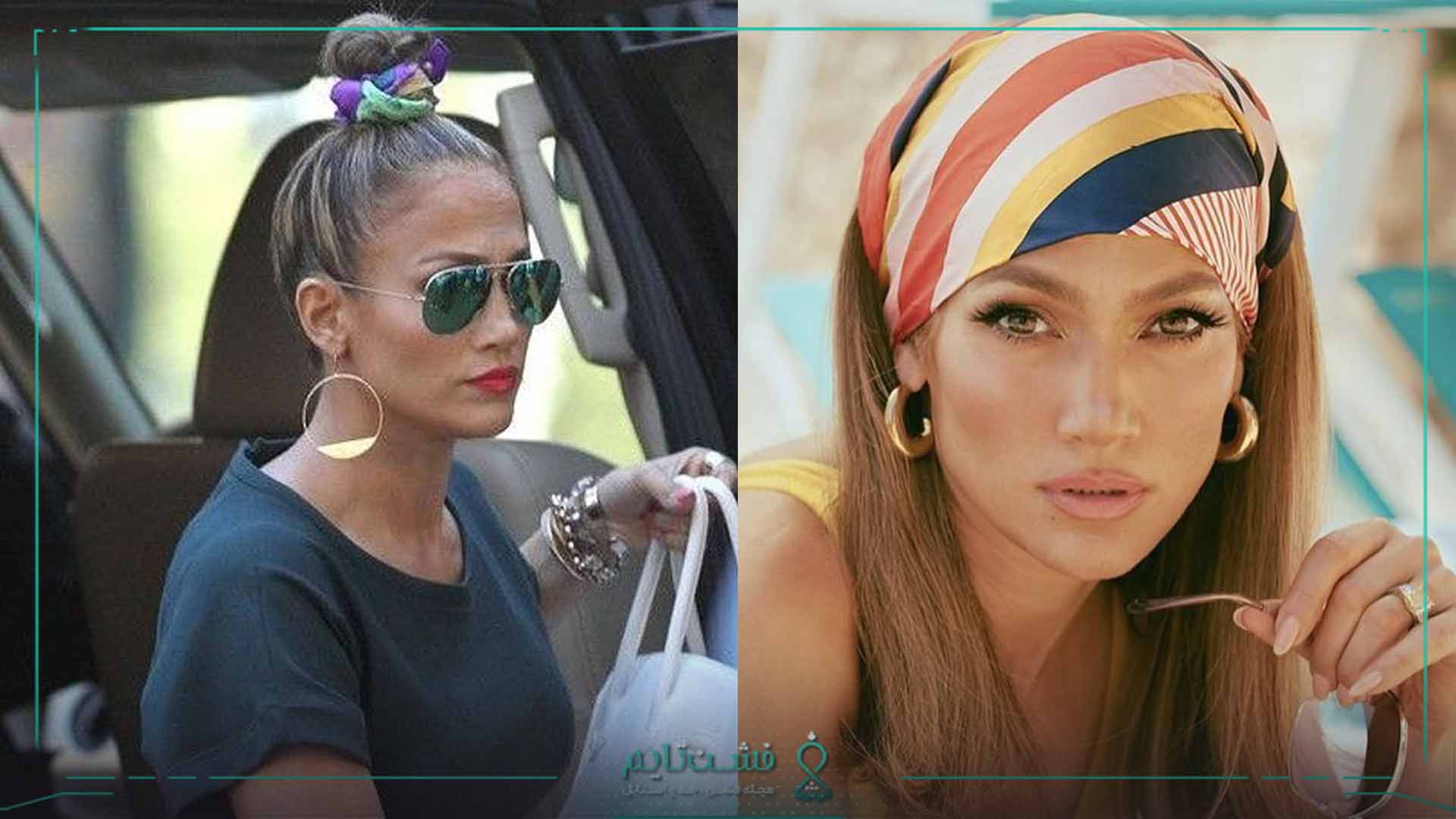 جنیفر لوپز با مینی اسکارف