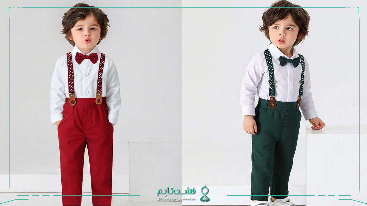 ست لباس کریسمس پسرانه همراه اکسسوری