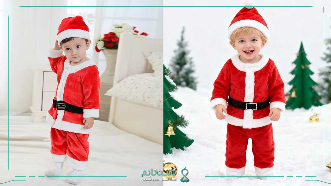 لباس کریسمس پسرانه با طرح بابانوئل